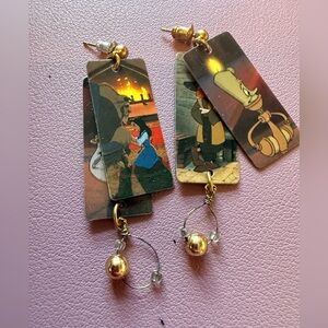 Disney Beauty and the Beast Earrings - Gold and Black